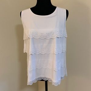 Women’s Christopher & Banks White Sleeveless Top